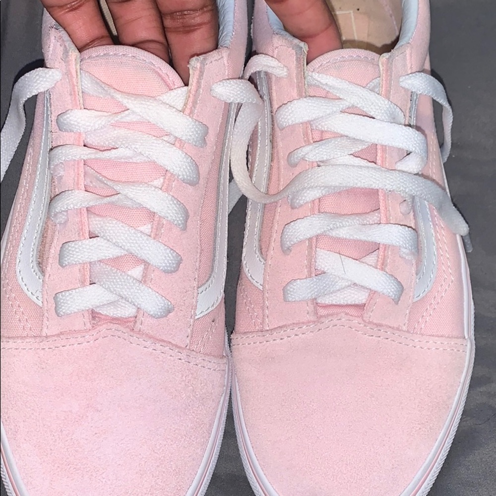 Pink and white vans
